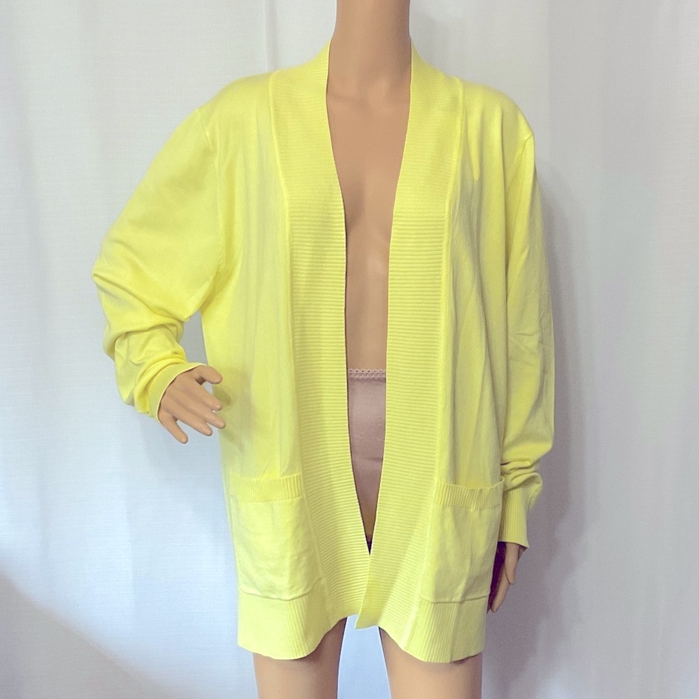 Danibe Lemon Yellow Open Cardigan Size 2XL NWT